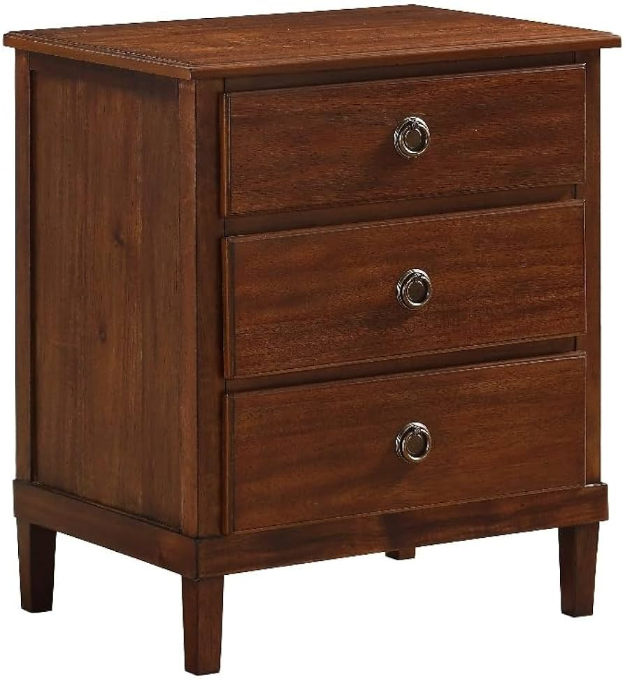 Comfort Pointe Cambridge Brown Finished Wood 3-Drawer Nightstand | Amazon (US)