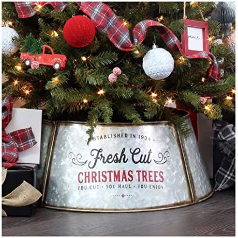 AuldHome Galvanized Metal Christmas Tree Collar (23-Inch Diameter Base); Small Size for Short Tre... | Amazon (CA)
