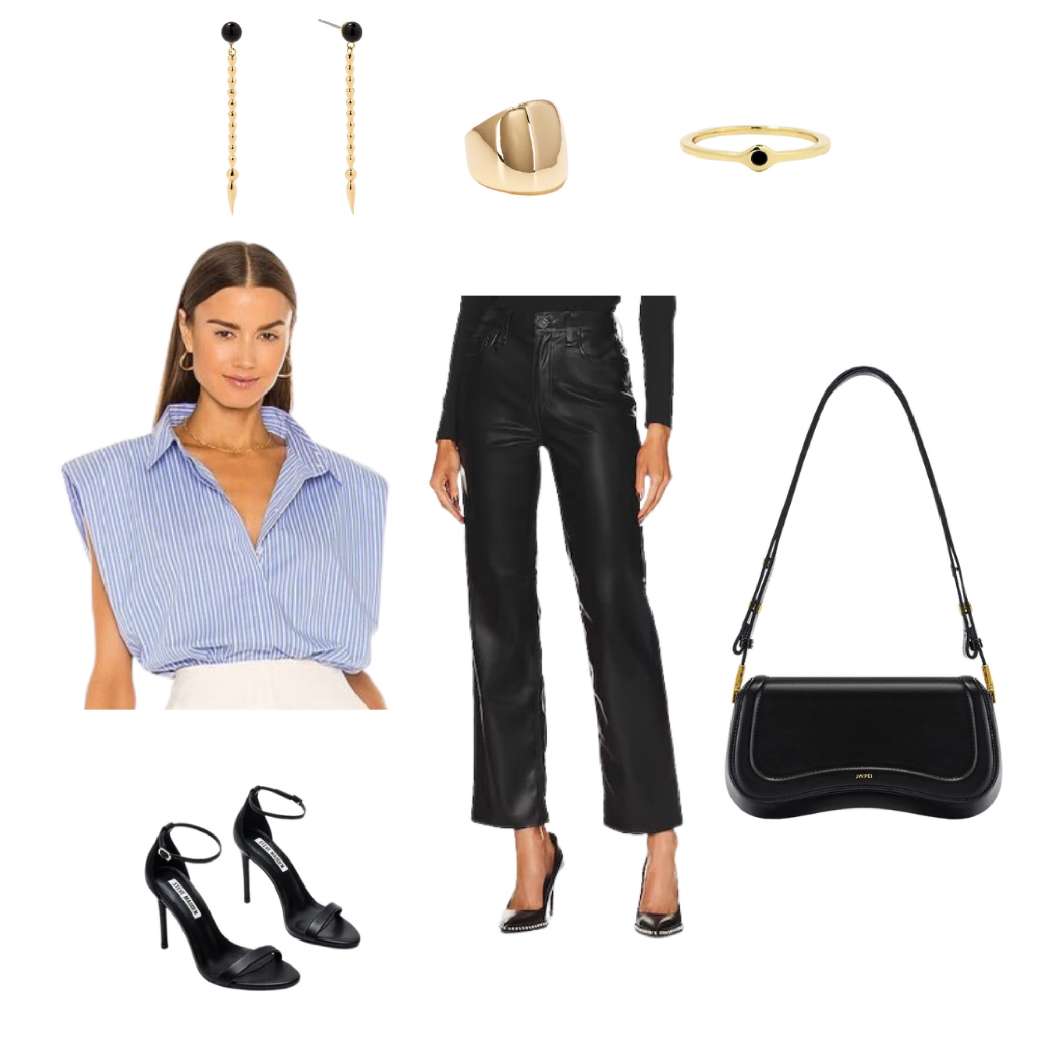 Fall transition outfit
Work outfit
Office chic 
Chic night out outfit 
Night outfit 
Girls night outfit
Girls night out outfit
Black leather pants 
Black heels 
Bardot shirt
Button down shirt
Uncommon James 
Black purse
Fall outfit 
Transition outfit
Capsule wardrobe 
Classic style 

#LTKstyletip #LTKfindsunder50 #LTKover40