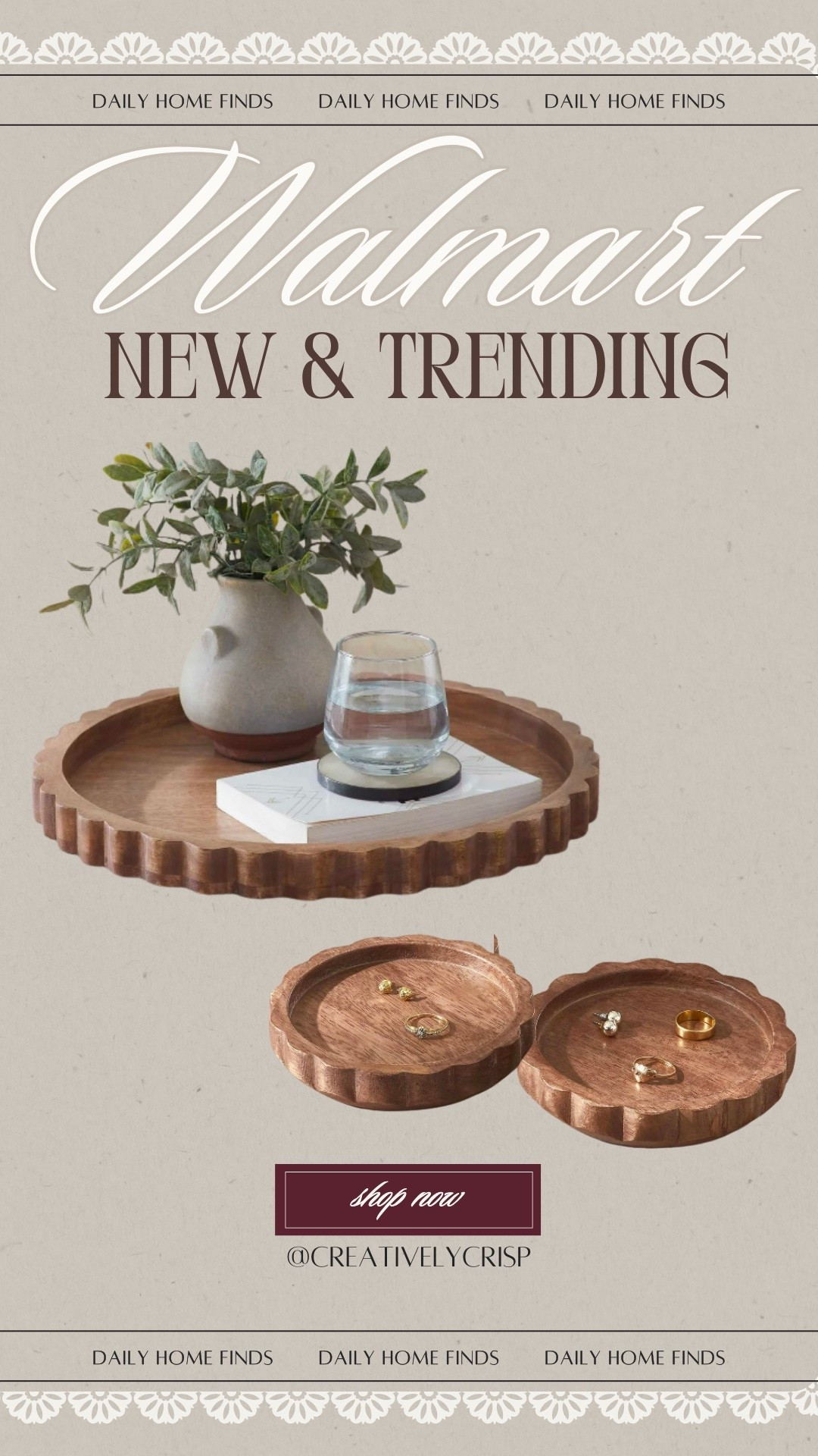 New and trending Walmart decor! Wooden tray & trinket trays ✨ 

#LTKHome #LTKspringtrends #LTKSeasonal