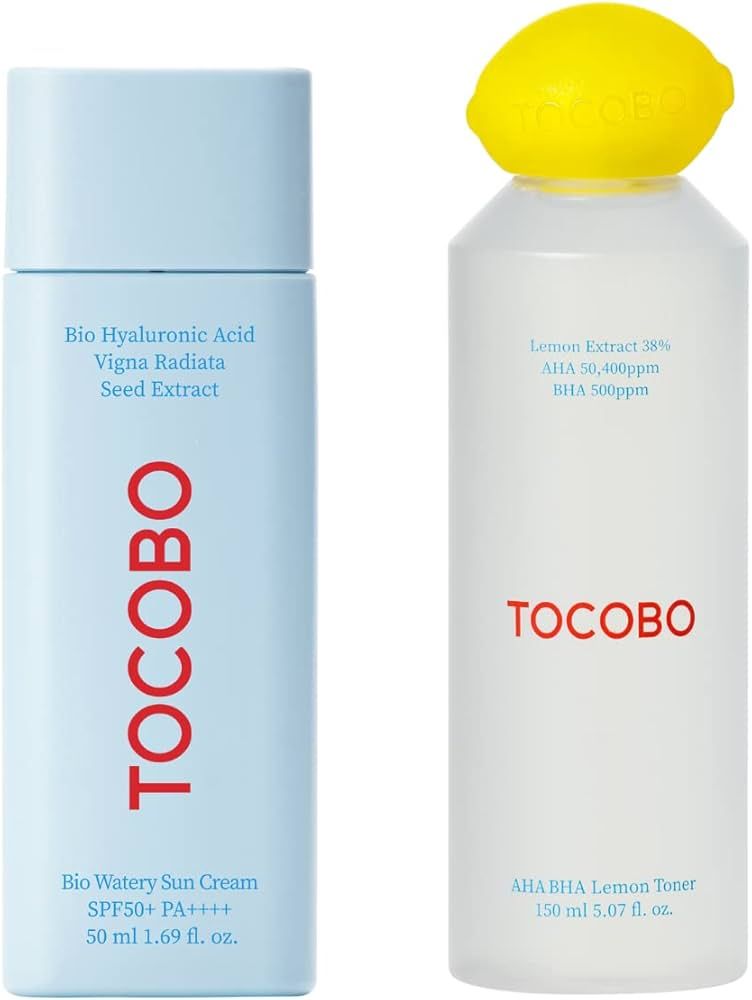 [TOCOBO] AHA BHA Lemon Facial Toner 150 ml + Bio Watery Sun Cream SPF50+ PA++++ 50g | Amazon (US)