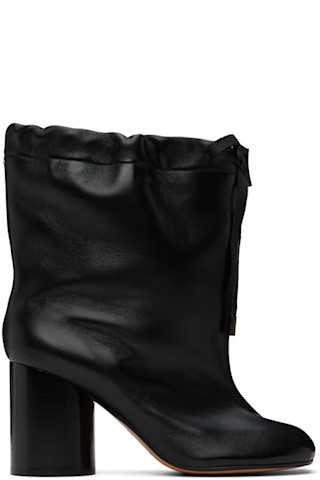 Maison Margiela - Black Tabi Drawstring Ankle Boots | SSENSE