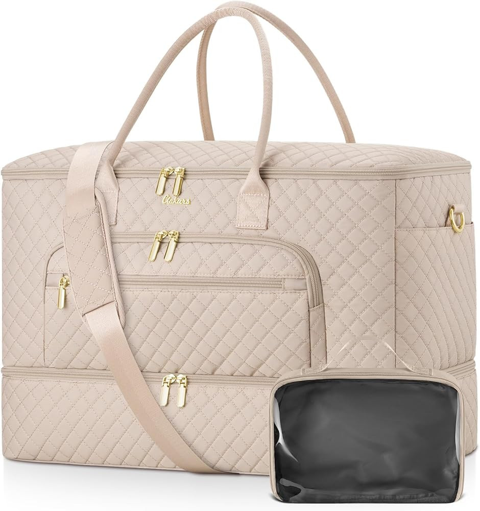 Travel Duffle Bag, Wide Open Large Weekender Bag for Women with Shoe Compartment, Carry on Overni... | Amazon (US)