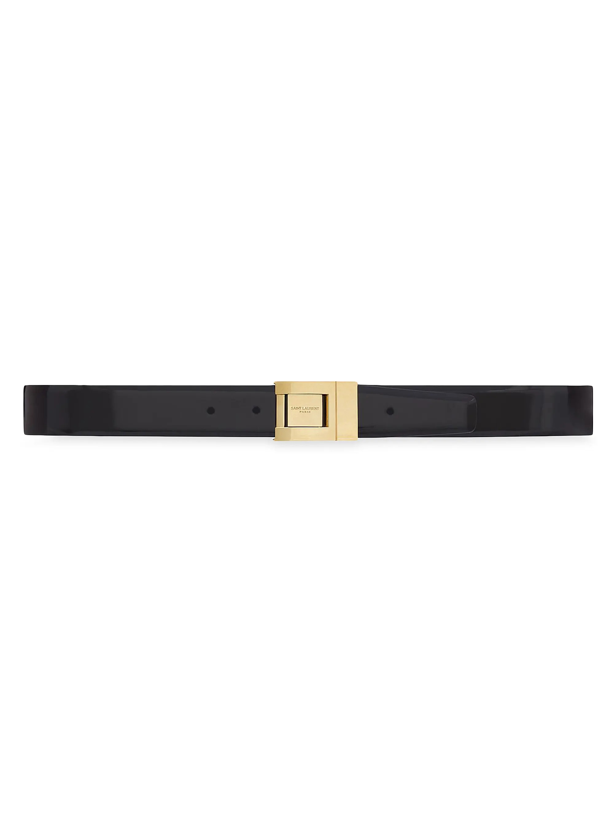 Male Buckle Belt In Shiny Leather | Saks Fifth Avenue