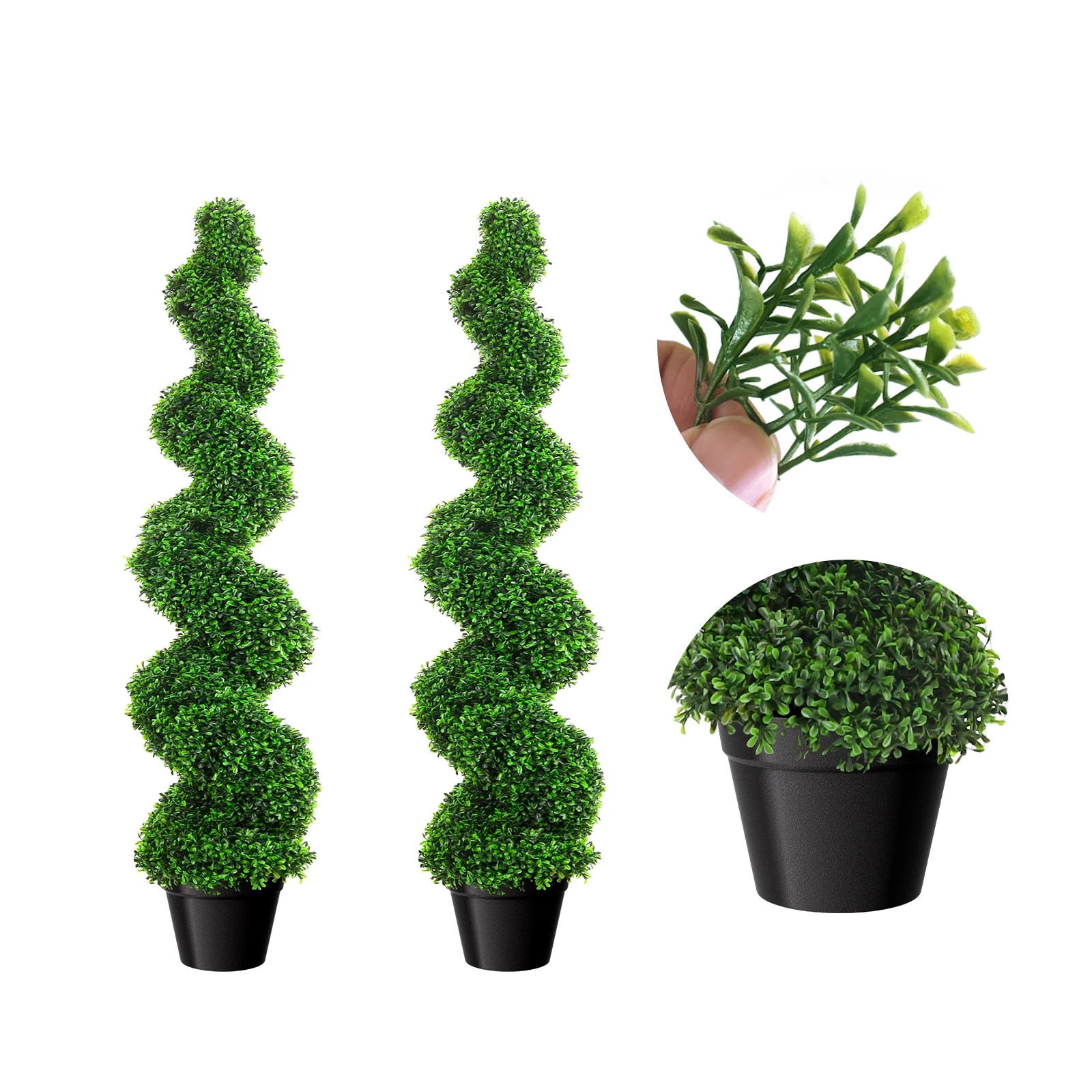 Boxwood Topiary Tree 3 Feet, Fade Resistant, UV Resistant , Fake Spiral Topiary Tree, Artificial ... | Walmart (US)