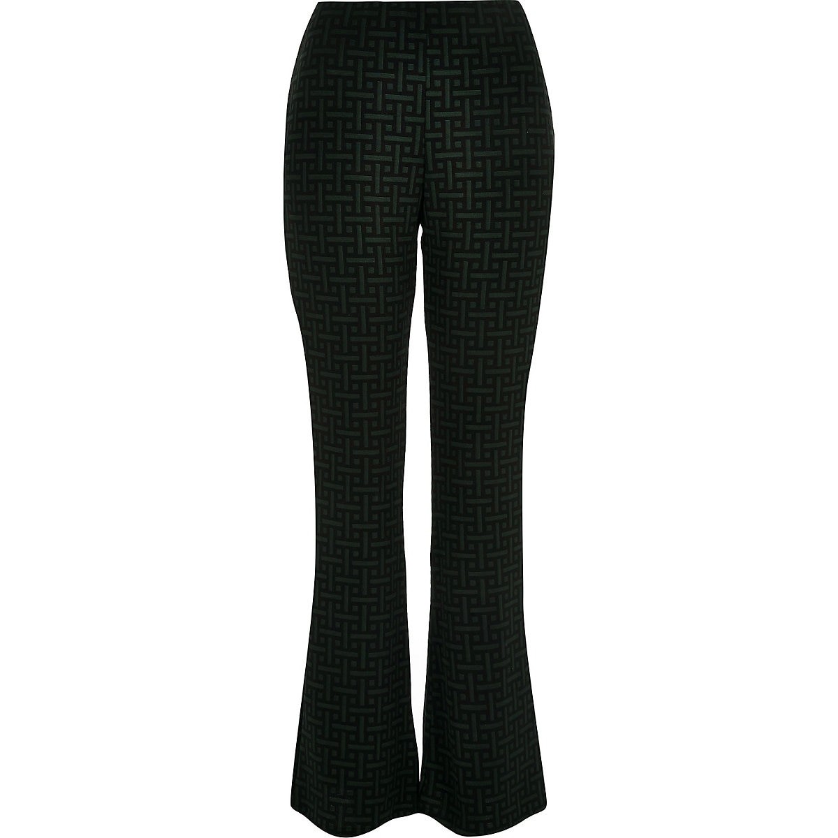 Green geo jersey flare trousers
              
            




    £28.00


            
      ... | River Island (UK & IE)