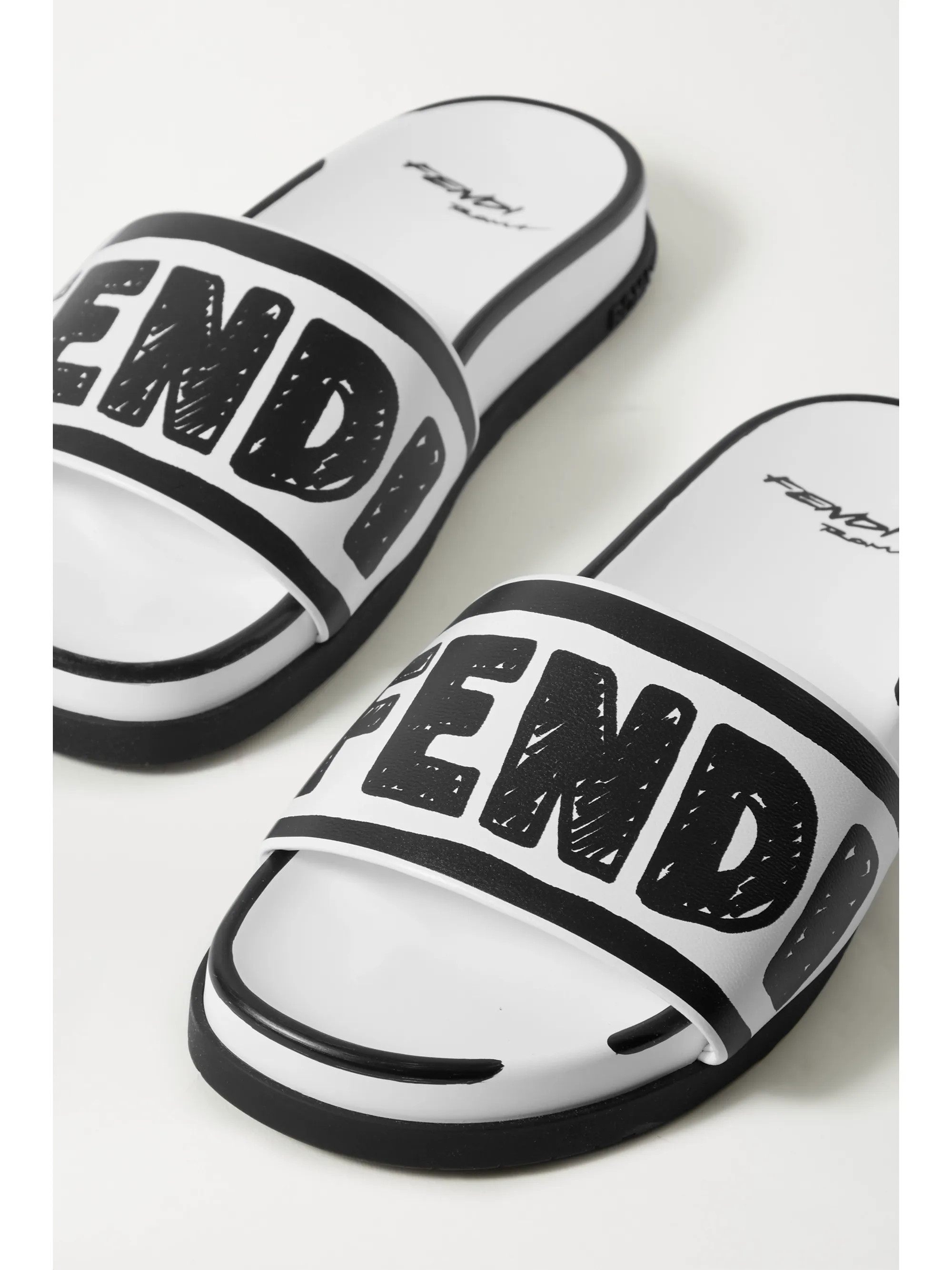 Logo-print leather slides | NET-A-PORTER (UK & EU)
