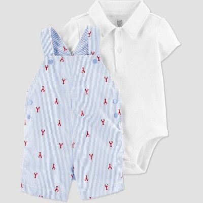 Baby Boys' Lobster Striped Top & Bottom Set - Just One You® made by carter's Blue | Target