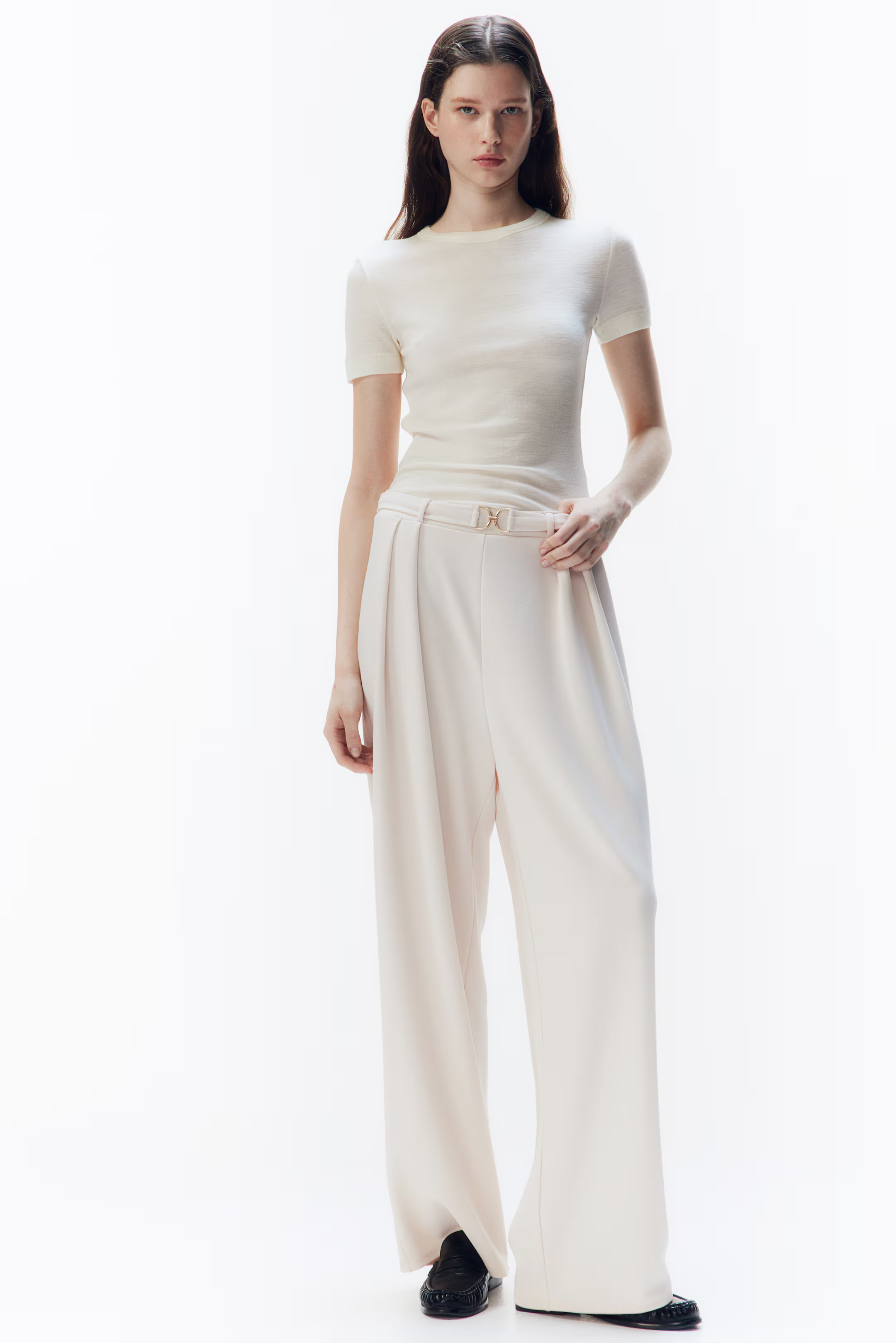 Buckle-detail tailored trousers | H&M (UK, MY, IN, SG, PH, TW, HK)