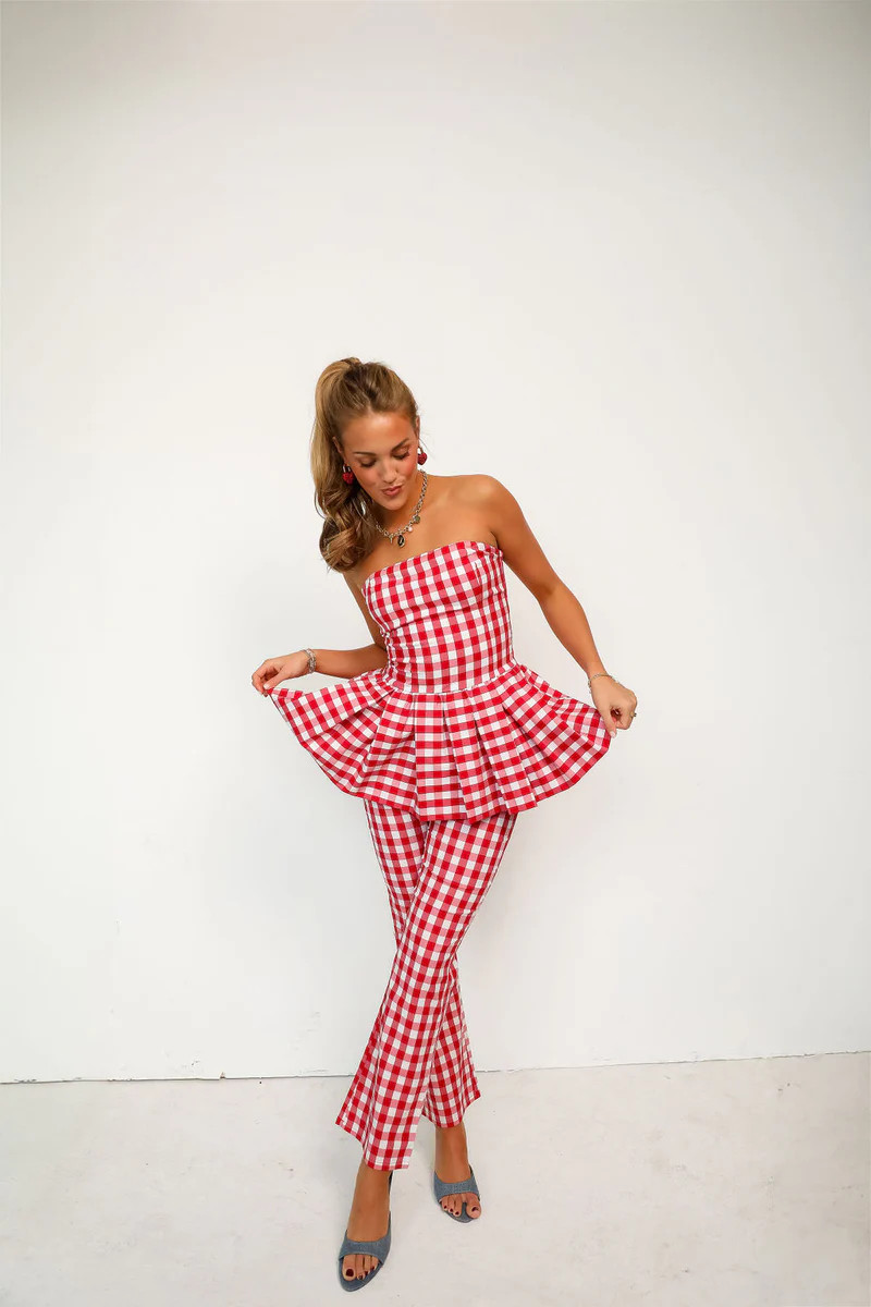 Coco Park Top - Red Check | cocolillys