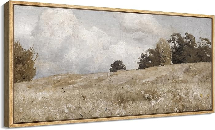 SIGNFORD Extra Large Framed Canvas Print Wall Art Rustic Countryside Landscape Illustrations Mode... | Amazon (US)