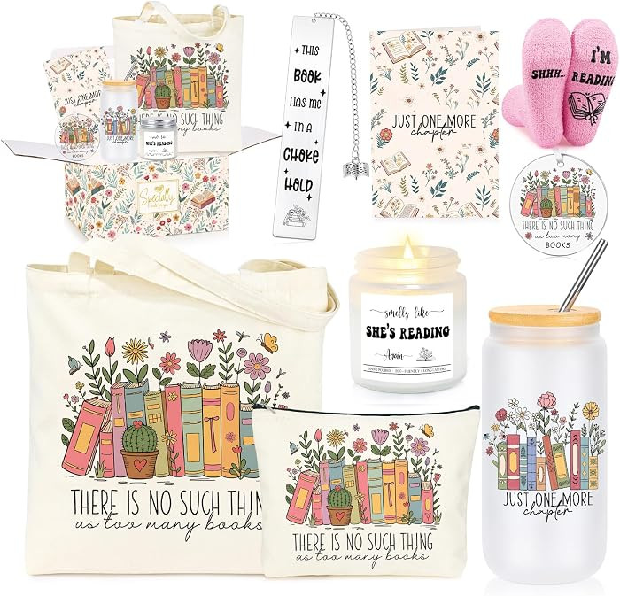 Book Lovers Gifts for Women, Accessories Bookish Gifts for Book Lovers Reading Readers Set of 8 | Amazon (US)