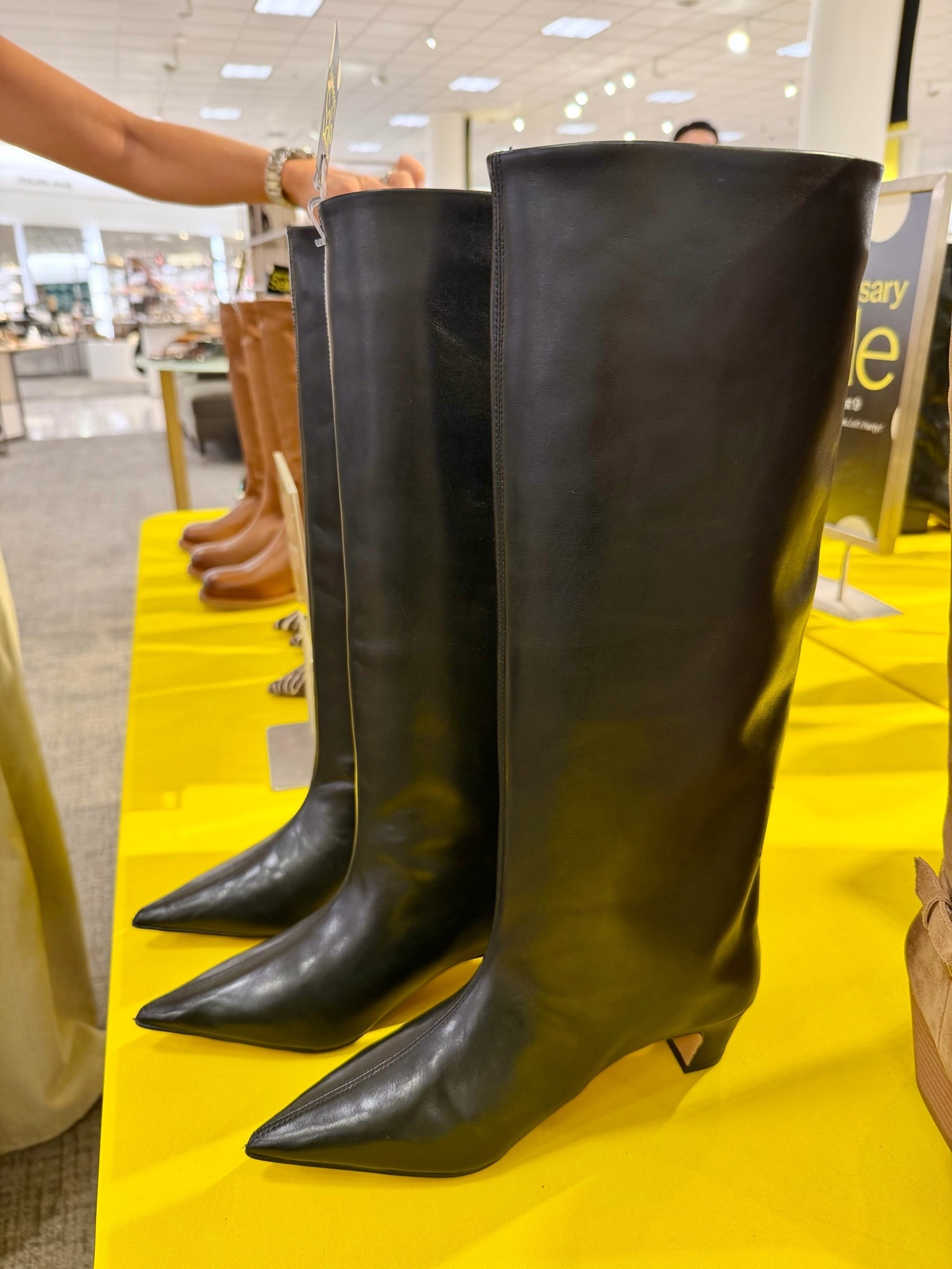 The boot we kept coming back to at the Nordstrom Anniversary Sale 👇 A pointed toe, kitten heel, knee high silhouette in classic black — this is the kind of investment piece the sale is actually made for. We tried them on, we loved them, and they’re linked below while they’re still available! 👇

#LTKOver40 #LTKSaleAlert #LTKWorkwear