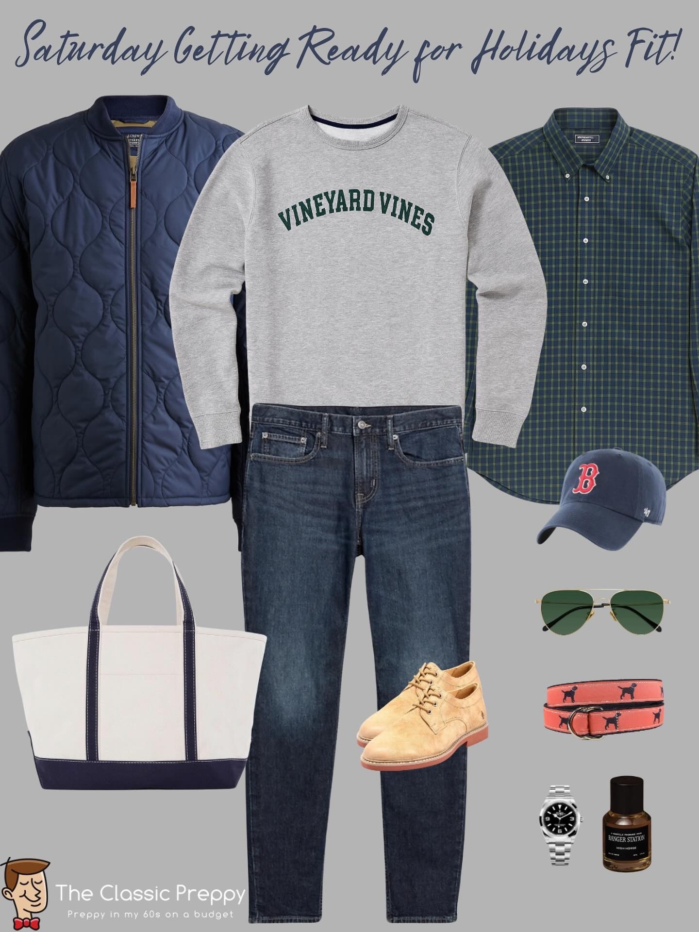 Saturday Getting Ready for the Holidays Fit!

Perfect for errands, coffee runs, and knocking out the weekend to-do list while keeping it classic, comfy, and New England-approved. 

👕 Crewneck — @vineyardvines
👔 Plaid Button-Down — @landsend
🧥 Quilted Bomber — @jcrewfactory
🧢 Boston “B” Cap — @47
👖 Jeans — @oldnavy 
👞 Dirty Bucks — @hushpuppiesshoes 
🕶 Sunglasses — @warbyparker 
🧣 Ribbon Belt — @beltedcowcompany 
🧴 Fragrance — @rangerstation.co 



#LTKootd #LTKMens #LTKStyleTip