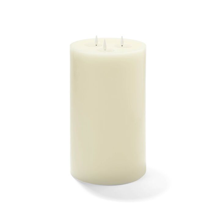 Infinity Wick Ivory 3-LED 6"x10" Pillar Candle | Lights.com