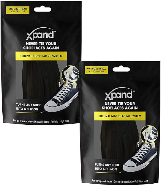 Xpand No Tie Shoelaces System with Elastic Laces - One Size Fits All Adult and Kids Shoes (Pack o... | Amazon (US)