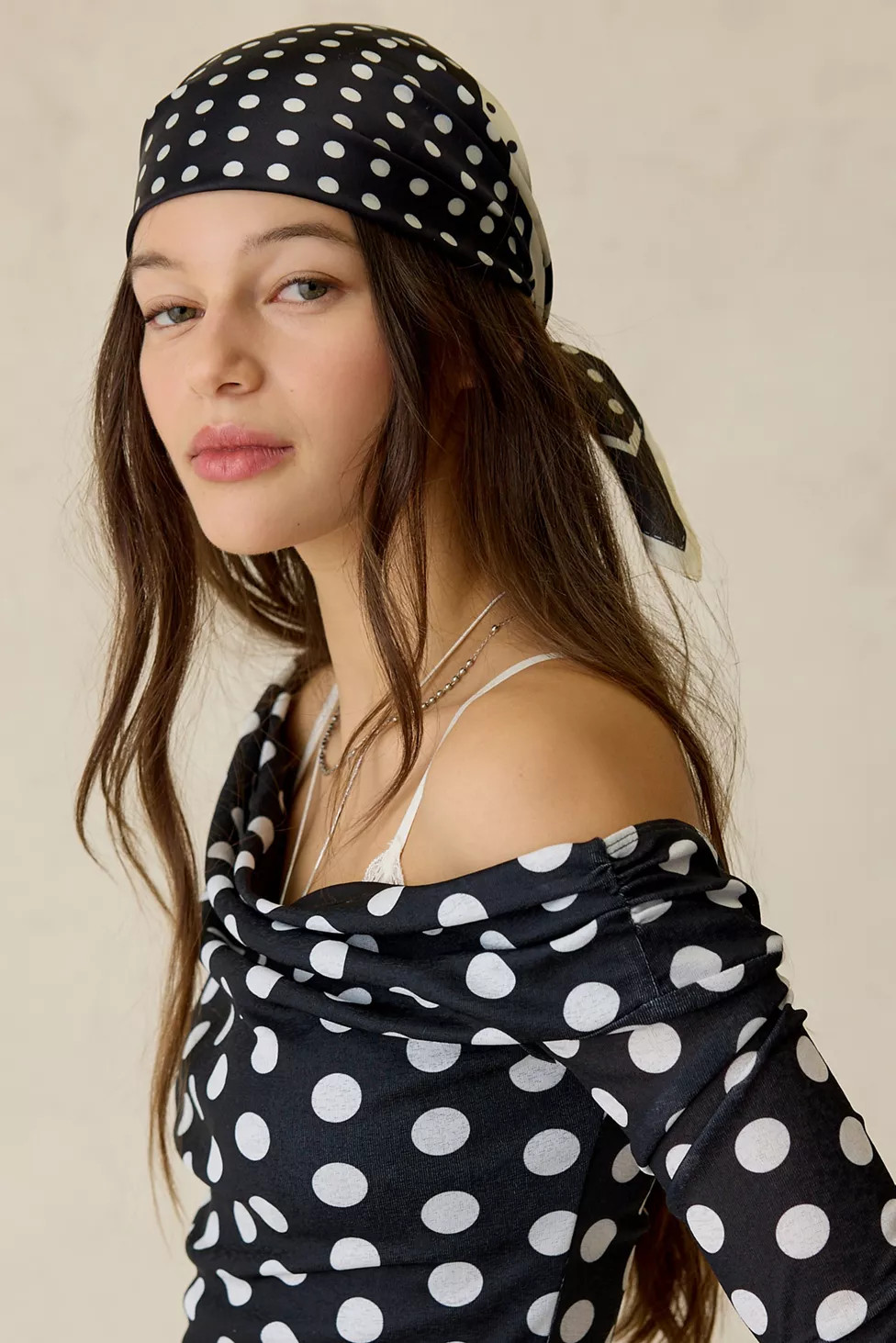 Polka Dot Silky Scarf | Urban Outfitters (US and RoW)