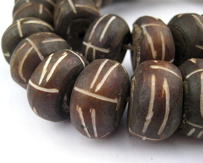 Carved Brown Bone Beads - Full Strand of Fair Trade Artisanal African Beads - The Bead Chest (Tri... | Amazon (US)