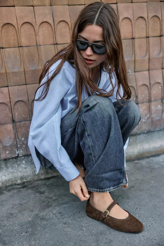 SUEDE BALLET FLATS | Zara UK