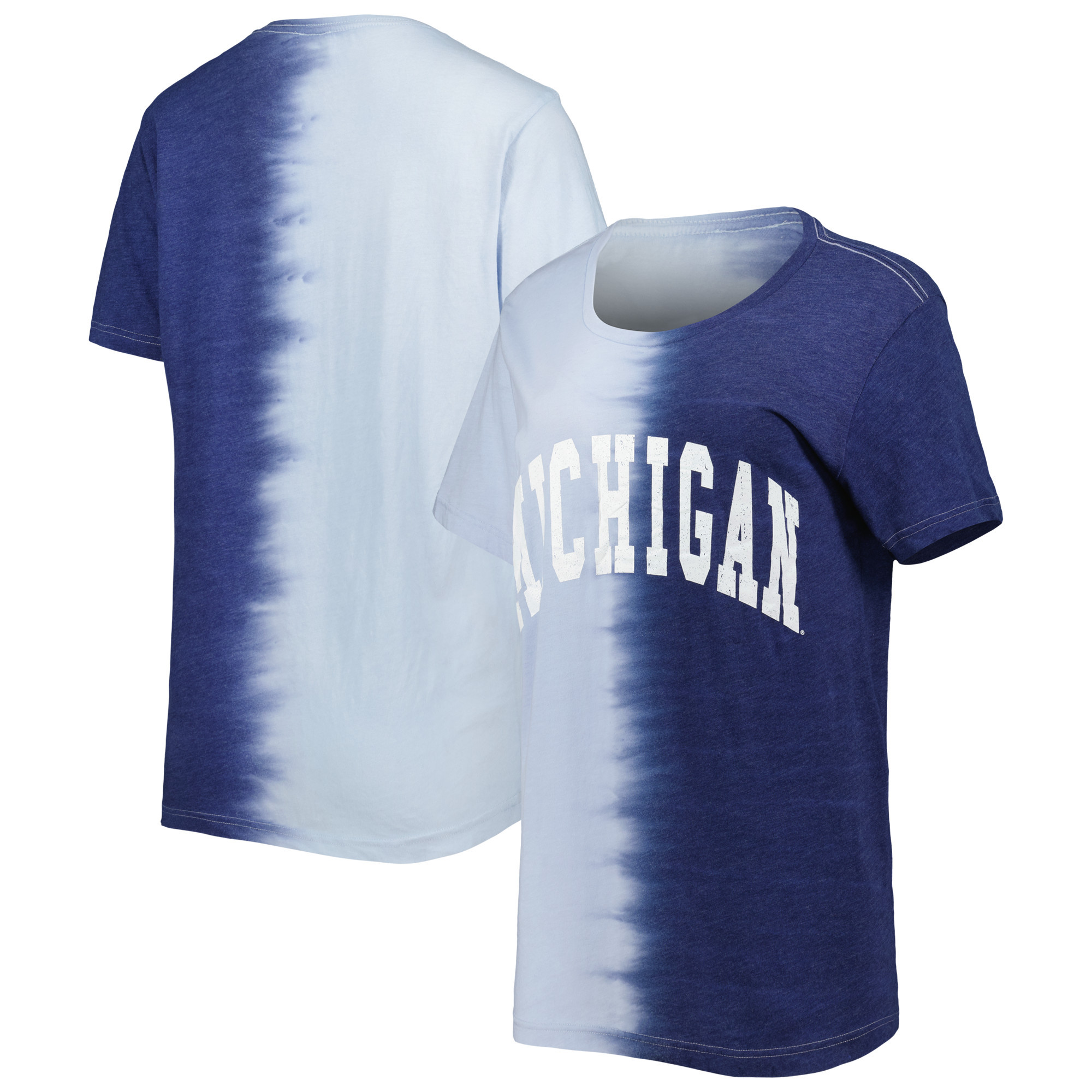 Women's Gameday Couture Navy Michigan Wolverines Find Your Groove Split-Dye T-Shirt | Fanatics