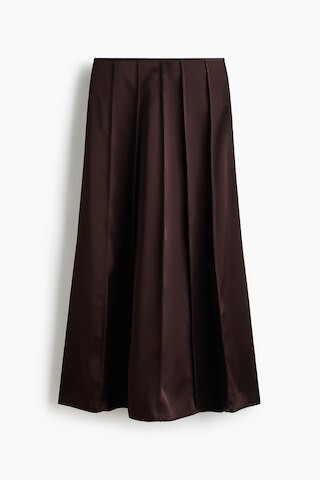 H & M - A-Line Satin Skirt - Brown | H&M (US + CA)