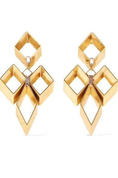 Geometry One gold-plated Swarovski crystal earrings | NET-A-PORTER (US)