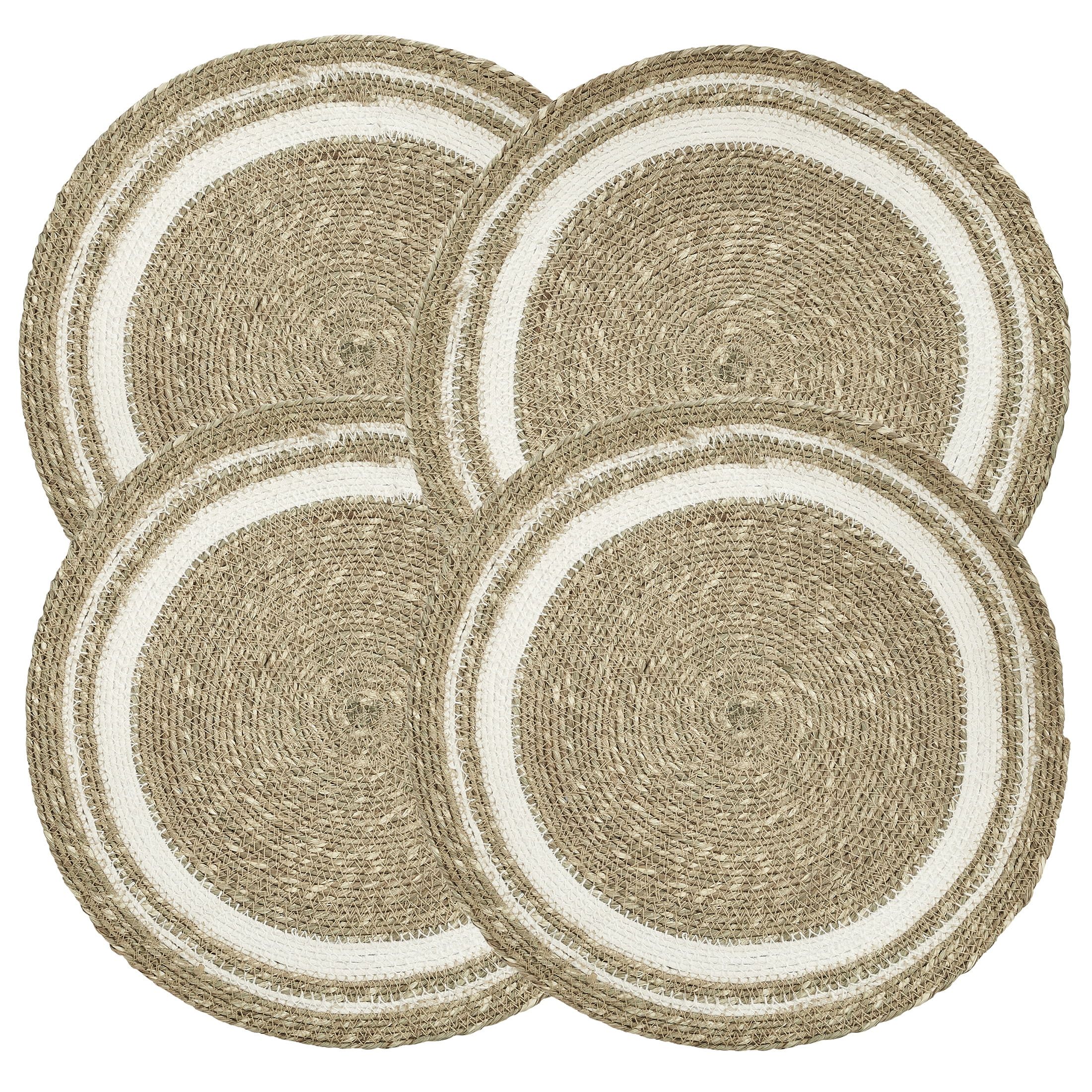 My Texas House Remi Seagrass 15" Round Placemats, 4 Pack, Natural | Walmart (US)
