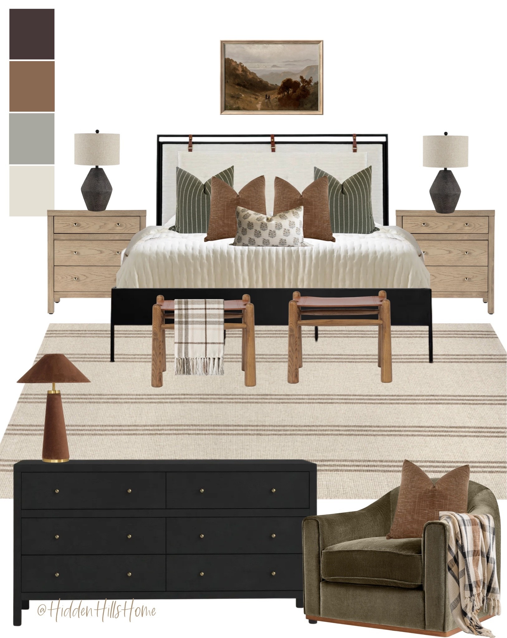 Master bedroom decor ideas, bedroom design, home decor, bedroom mood board, masculine bedroom design, bedroom rug, nightstands, rug, dresser, bedding

#LTKHome #LTKSaleAlert #LTKSeasonal