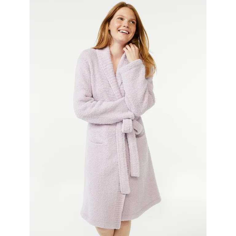 Joyspun Women's Sweater Knit Robe, Sizes up to 3X | Walmart (US)