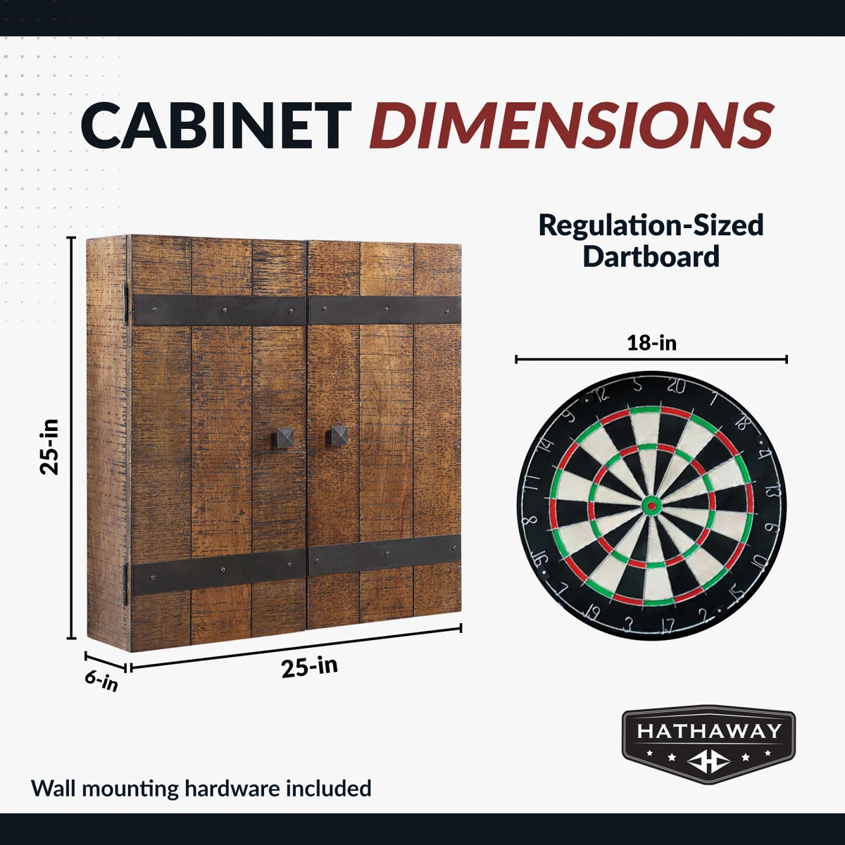 Brookline Drifter Solid Wood Dartboard and Cabinet Set | Wayfair North America