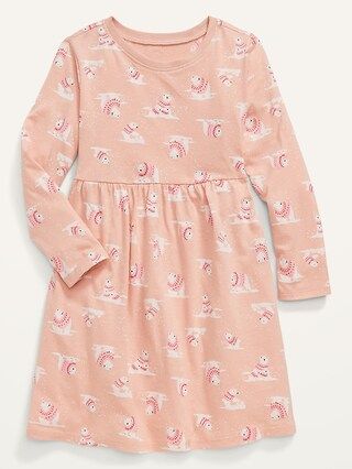 Patterned Jersey-Knit Long-Sleeve Dress for Baby Girls | Old Navy (US)