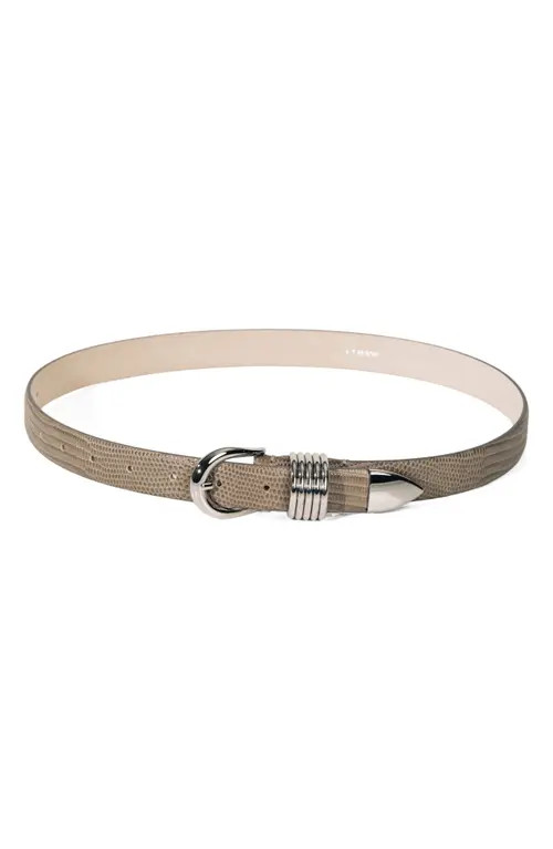 Déhanche Hollyhock Lizard-Embossed Leather Belt in Grey Snake/silver at Nordstrom, Size Large | Nordstrom