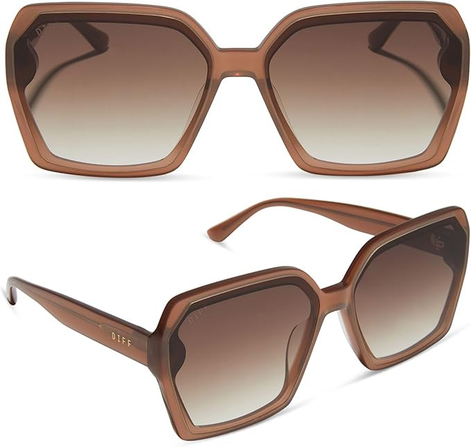 DIFF Presley Oversized Angled Sunglasses for Women UV400 Protection | Amazon (US)