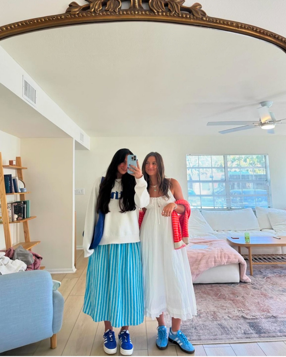 spring outfits of my dreams!!! sweaters and dresses all season long🥰🩵 my sweater is Esther, Nat’s is originally free people but linked similar for hers!!!! 

spring outfit, maxi dress, white dress, church outfit 

#LTKSeasonal #LTKstyletip #LTKxTarget