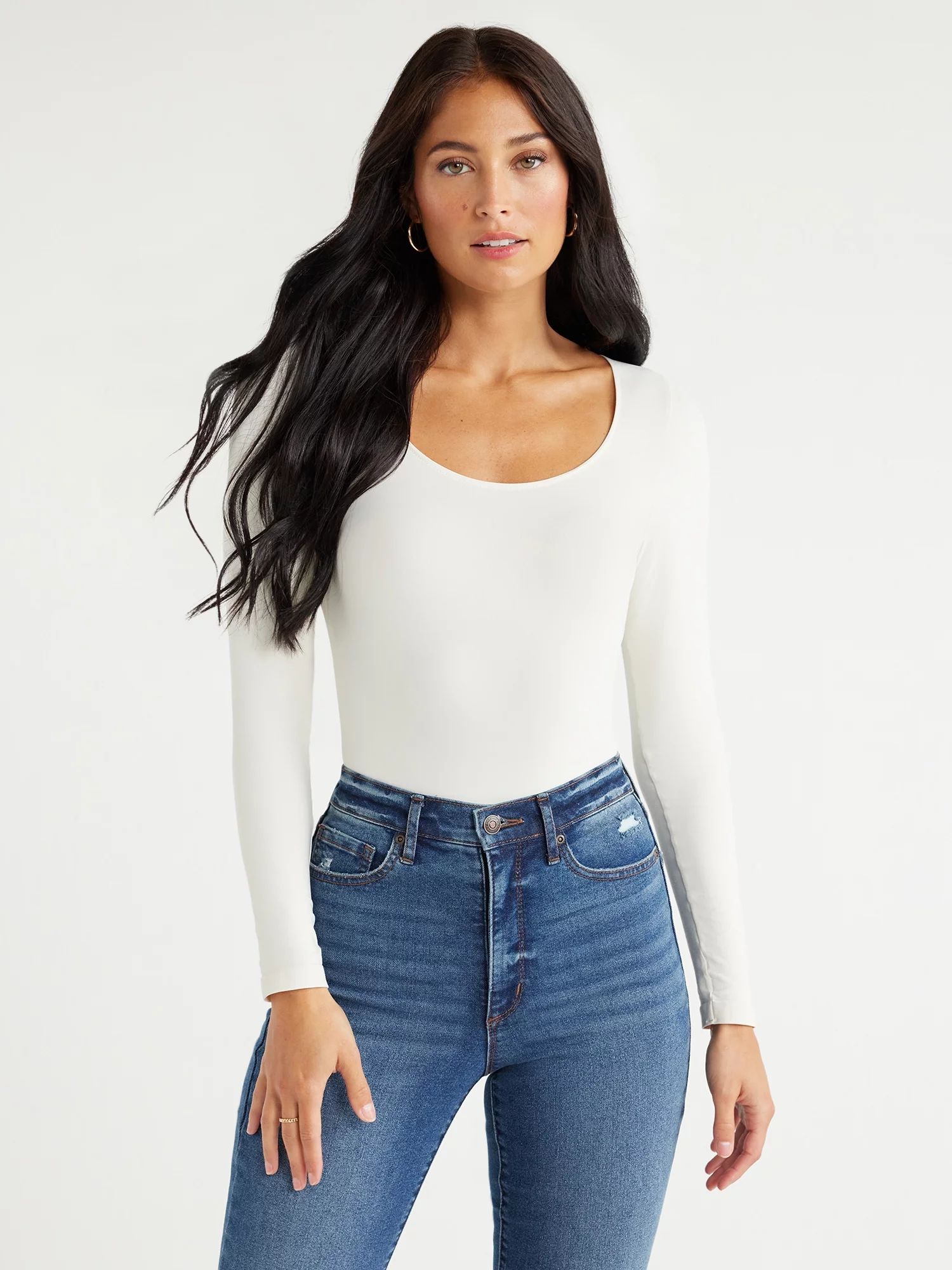 Sofia Jeans Women's Seamlessly Smoothing Scoop Neck Bodysuit, Sizes XS-2XL - Walmart.com | Walmart (US)