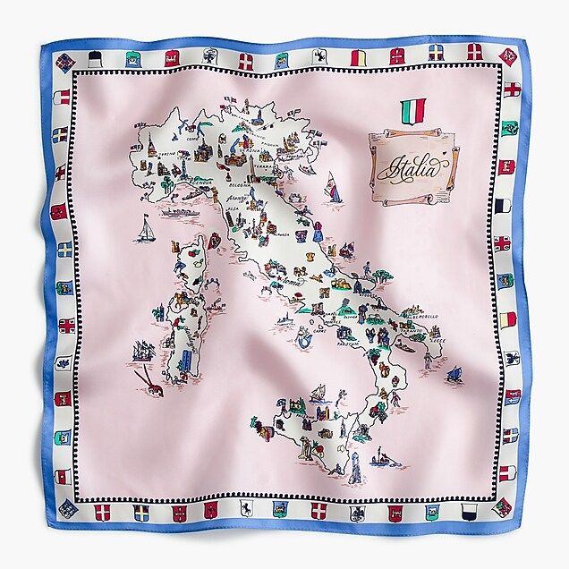 Destination Italian silk scarf in "Italia" print | J.Crew US