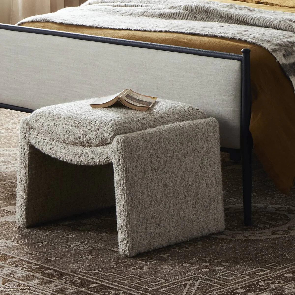Four Hands Daniel Ottoman in Ivan Sand | The Addison West