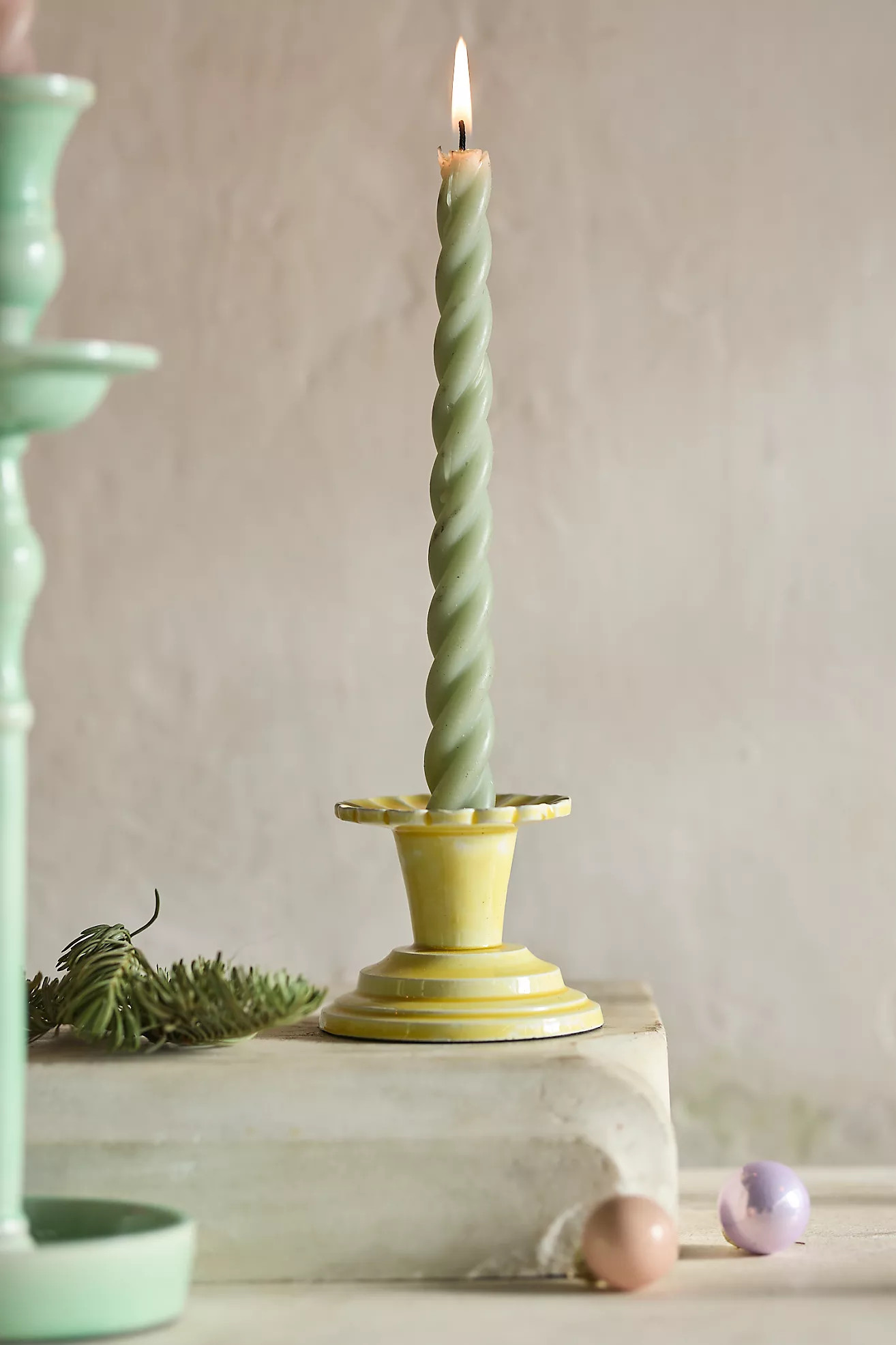 Ruffle Edge Color Enamel Candle Holder | Anthropologie (US)