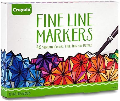 Crayola Fine Line Markers, Adult Coloring Set, Stocking Stuffers for Teens, 40 Count | Amazon (US)