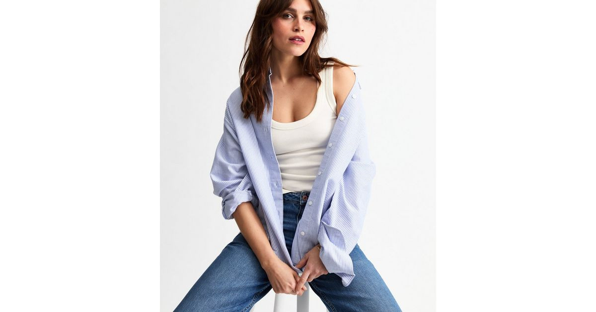 Cream Wide Strap Scoop Neck Ribbed Vest | New Look | New Look (UK)