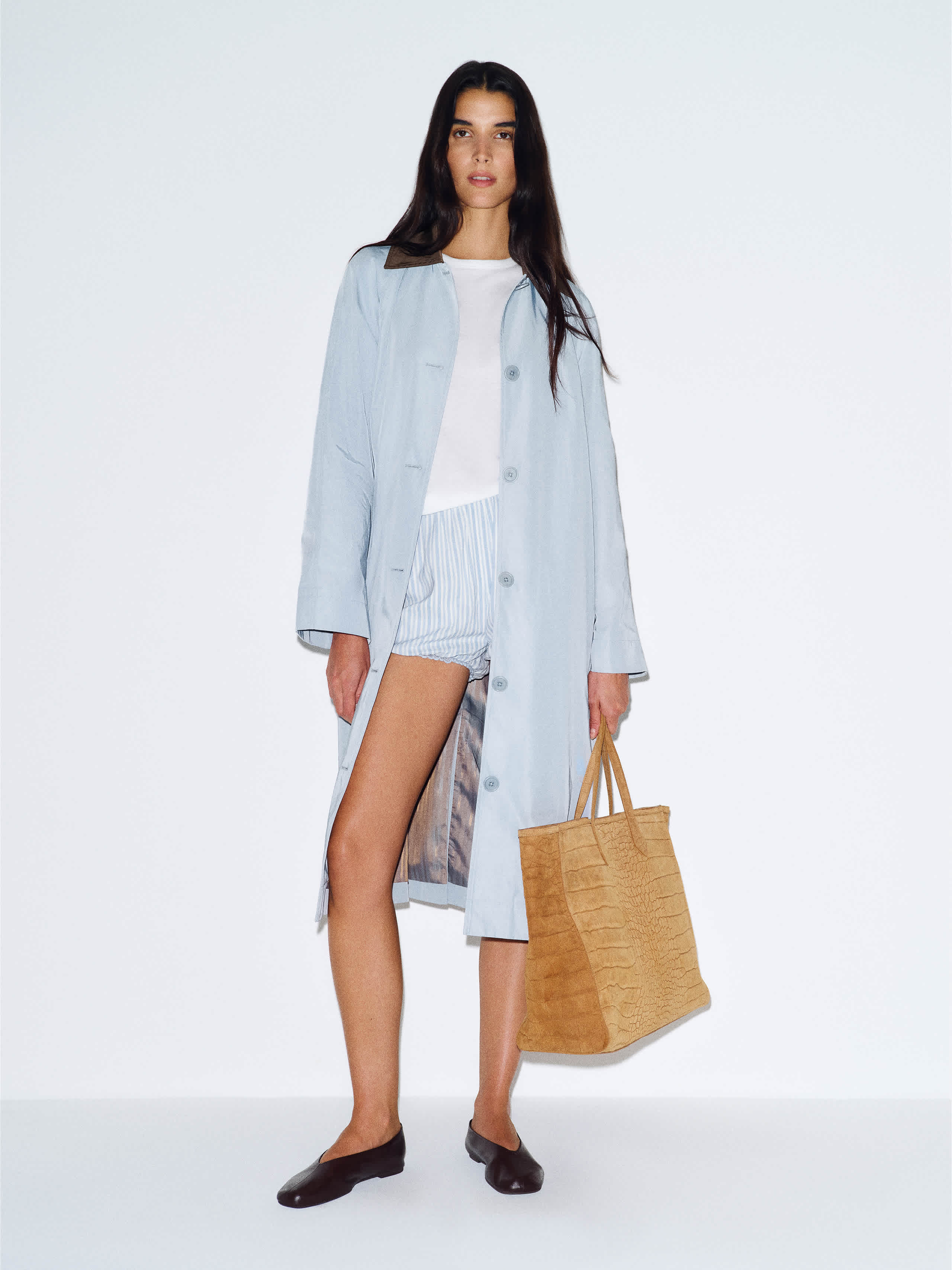 Reformation Beck Trench Coat Powder Blue XS | Reformation (Global)