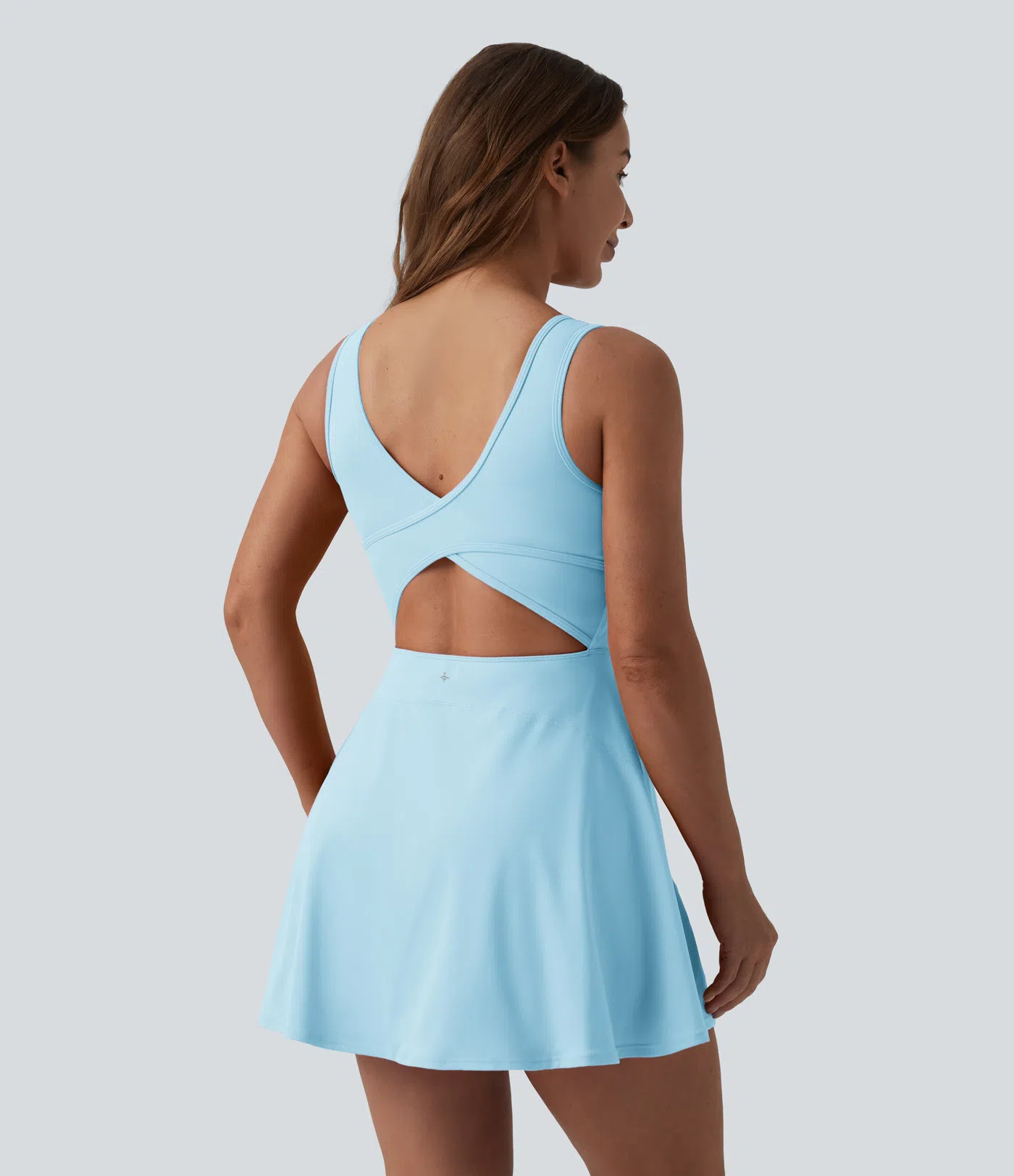 Women’s SoftlyZero™ Airy U Neck 2-in-1 Pocket Mini Cool Touch Dance Active Dress D-F Cups-Eas... | HALARA