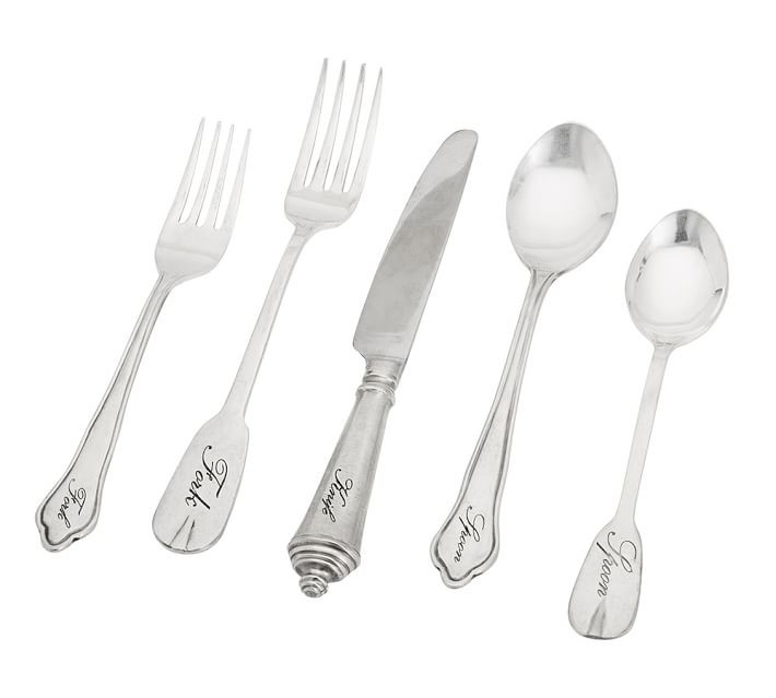 Antique Silver Sentiment Flatware | Pottery Barn (US)