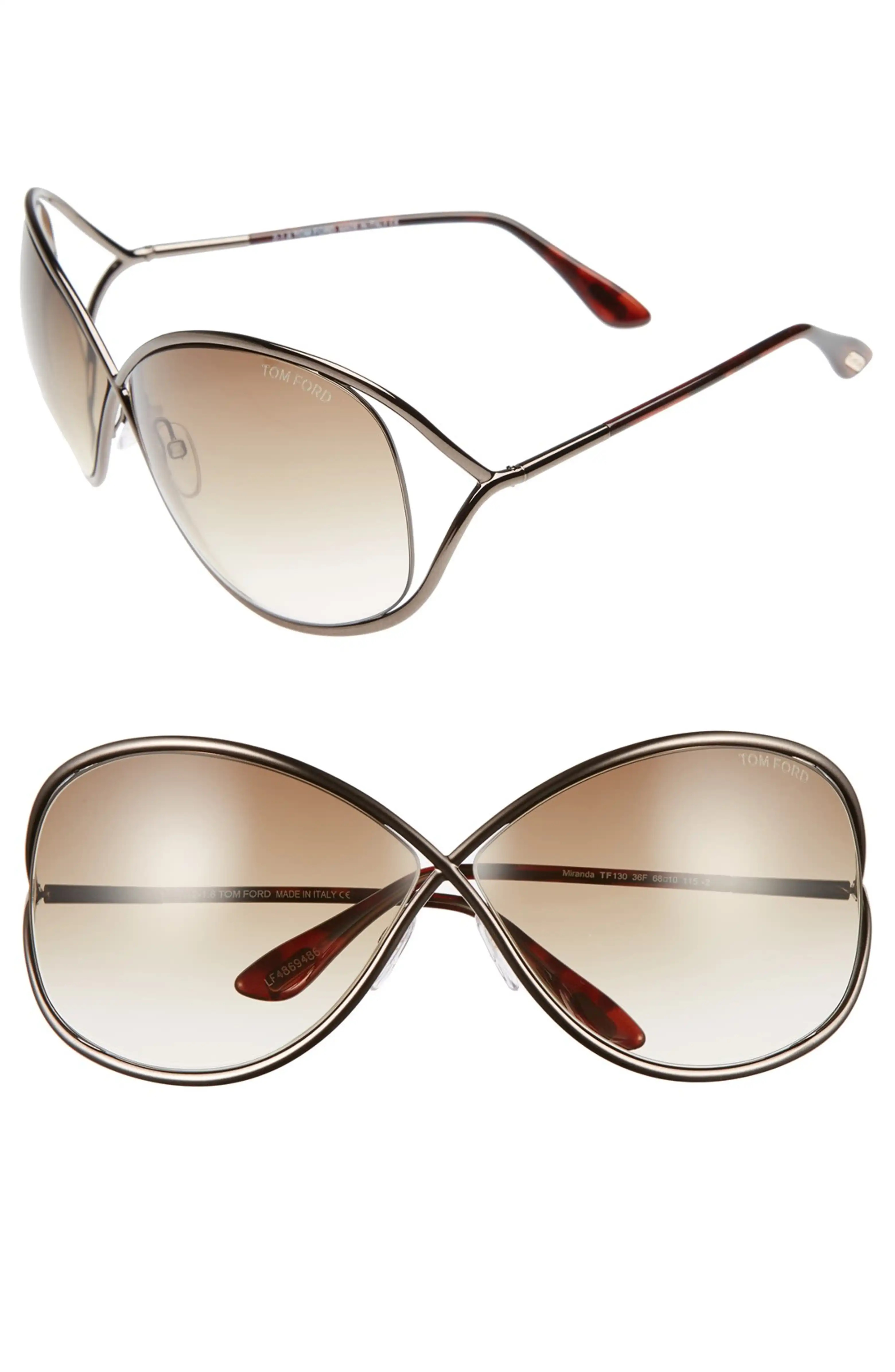 Miranda 68mm Open Temple Oversize Metal Sunglasses | Nordstrom