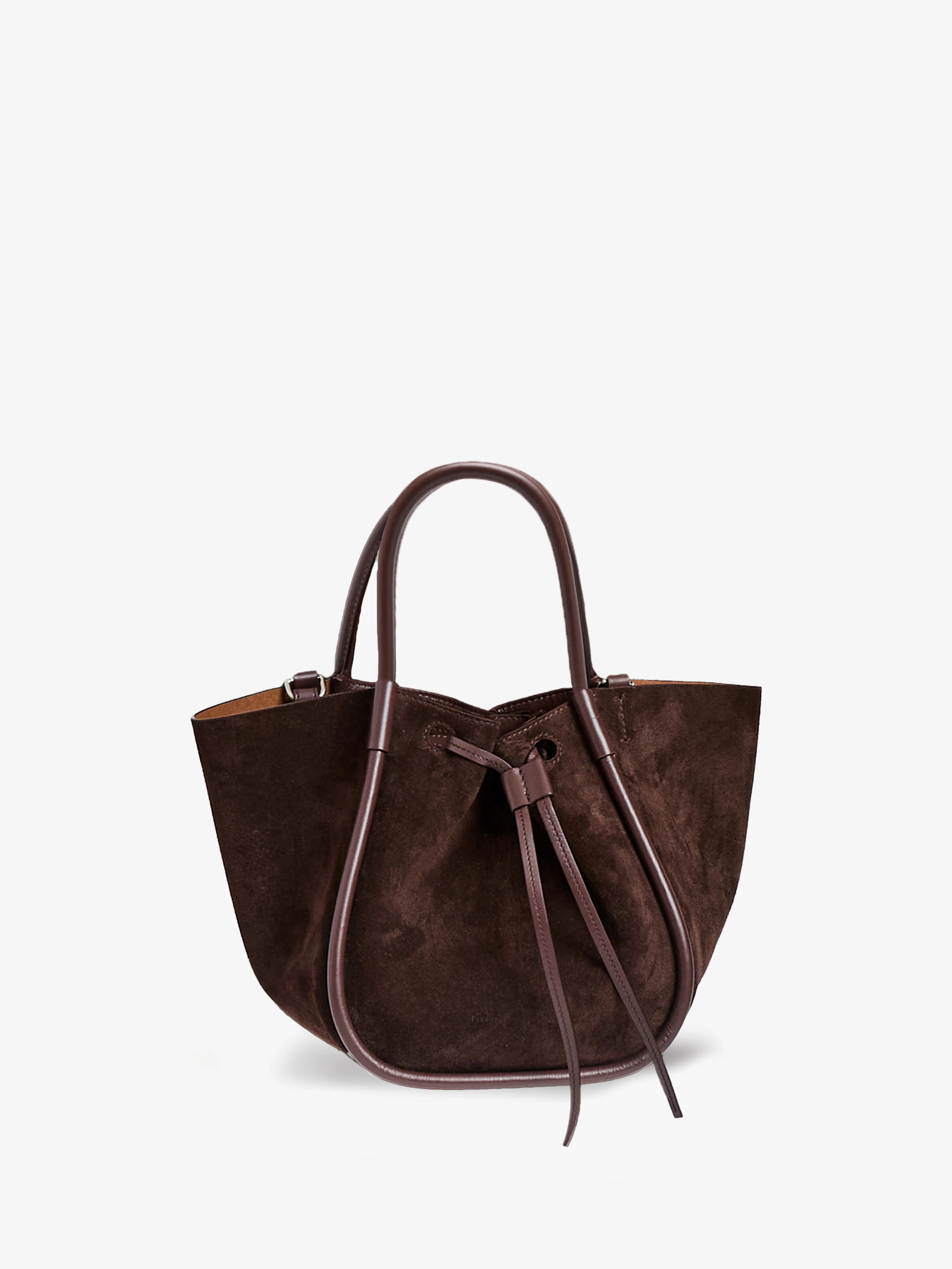 Proenza Schouler Small Ruched Tote in Soft Suede- Chocolate | Proenza Schouler LLC