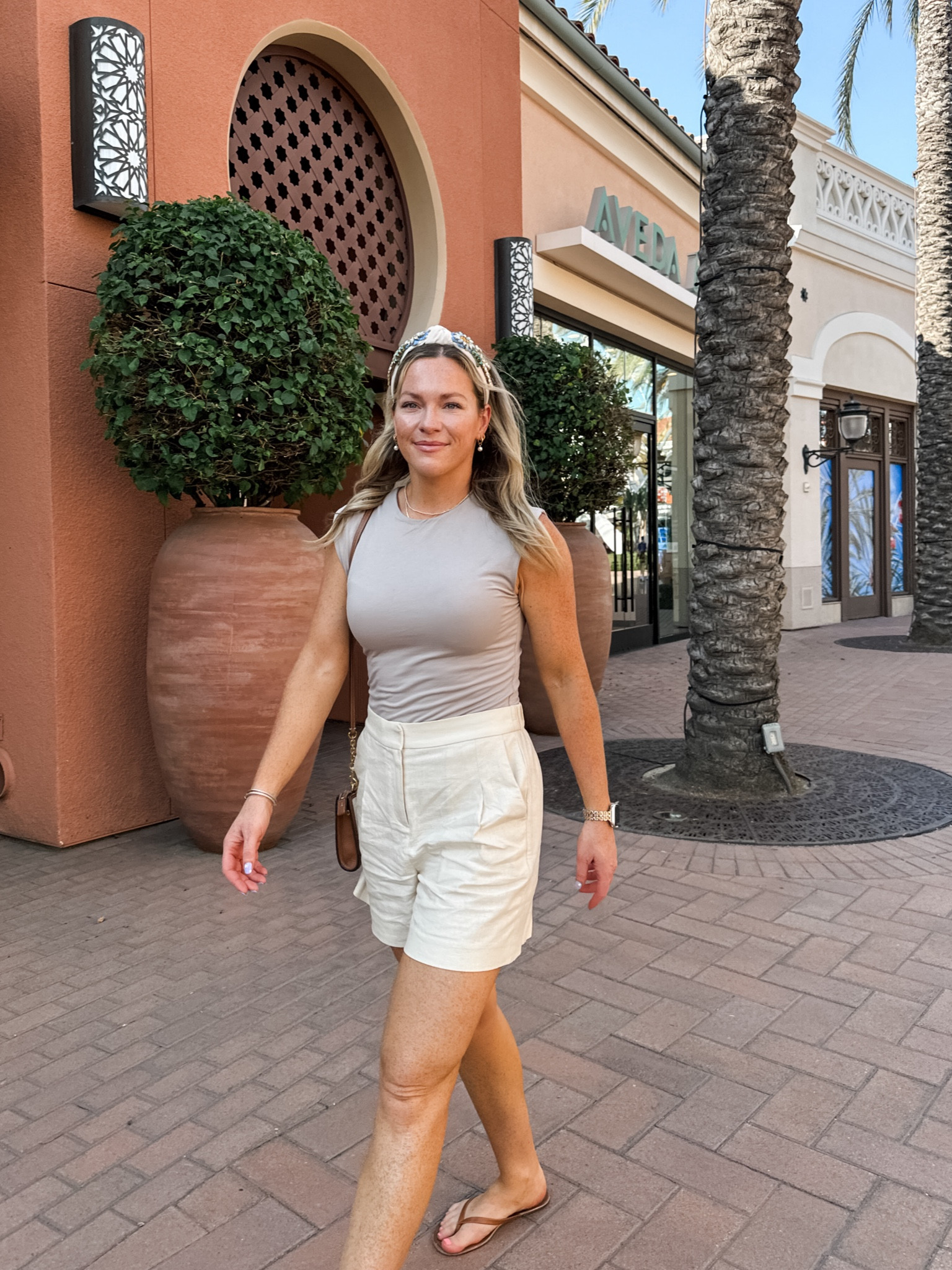 I have this same outfit in all black as well, it’s so easy for summer! 
I’m 5’6.5 and wearing a medium in the bodysuit and a 4 in the linen shorts! 
Great Amazon headband too to throw on with dirty hair. It has all the pretty embellishments!

#LTKFindsUnder50 #LTKStyleTip