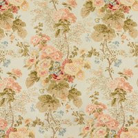 Lee Jofa HOLLYHOCK HDB Fabric, 100% Cotton in Coral/Olive by DecoratorsBest | DecoratorsBest