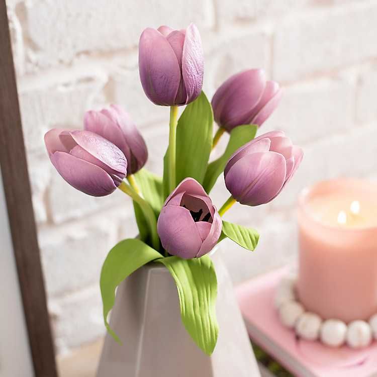 New! Purple Tulip Bouquet, 17 in. | Kirkland's Home
