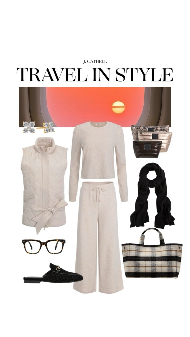 Travel days, but make them intentional. ✈️
These are my go-to chic travel outfits for long flights—polished enough to arrive feeling pulled together, comfortable enough to actually relax en route.

Think:
• Soft, elevated lounge sets that don’t wrinkle
• Layered outerwear for cold cabins + warm arrivals
• Hands-free totes, cozy slides, and sneakers you can walk miles in
• Neutral palettes that mix, match, and always feel timeless

Whether you’re flying for the holidays, heading into a busy season of travel, or just want to upgrade your airport style, these looks prove that comfortable travel outfits can still feel refined.

Save this for your next trip ✨
Shop everything linked on my LTK

#TravelOutfits #AirportStyle #ChicTravel #TravelCapsuleWardrobe #ElevatedBasics #ComfortableAndChic #WhatToWearFlying #LoungewearStyled

#LTKOver40 #LTKHoliday #LTKSeasonal