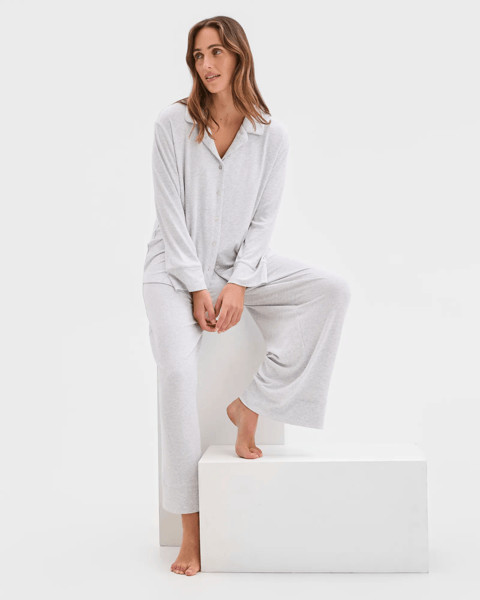 Rib Wide Leg Sleep Pants - Grey | Target AU